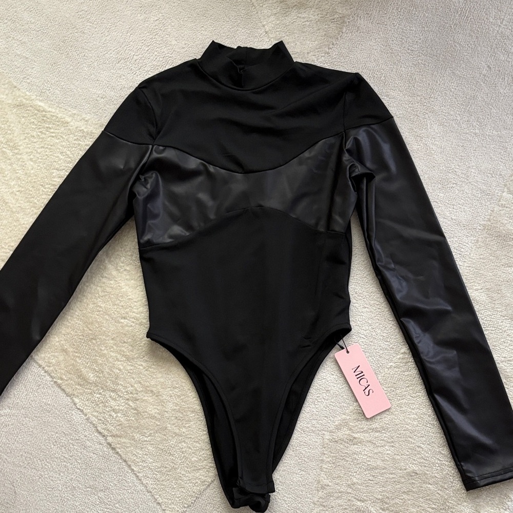 MICS Black Long Sleeve Bodysuit